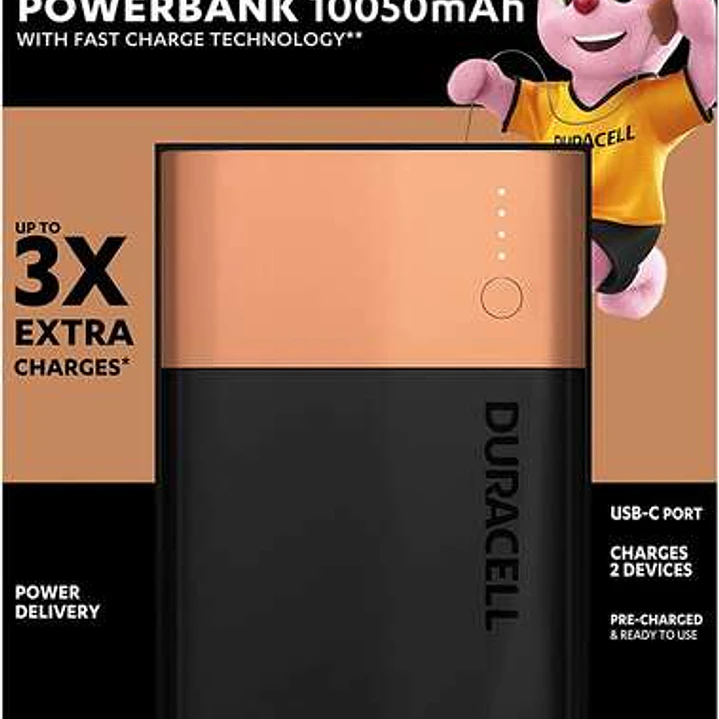 Duracell Bateria Externa/Power Bank 10050mAh PD 18W y QC 3.0 - 1x USB-A, 1x USB-C - Indicadores Led - 2 Dispositivos Simultaneamente 1