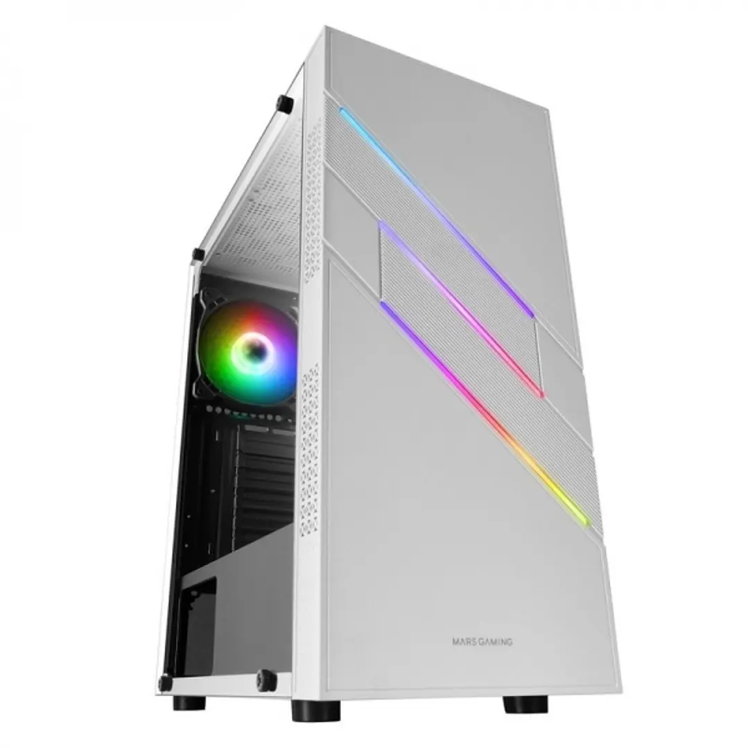Mars Gaming MC-U3 Caja ARGB - Iluminacion ARGB con 16 modos - Ventana de cristal templado - Soporte para 6 ventiladores - Compatible con placas ATX -  1