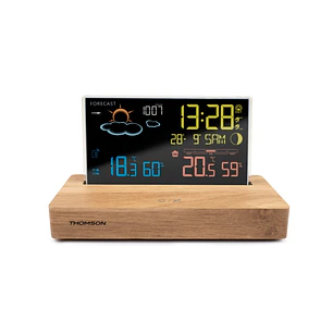 Thomson CT610 Estacion Meteorologica - Reloj Despertador - Color Madera/Negro