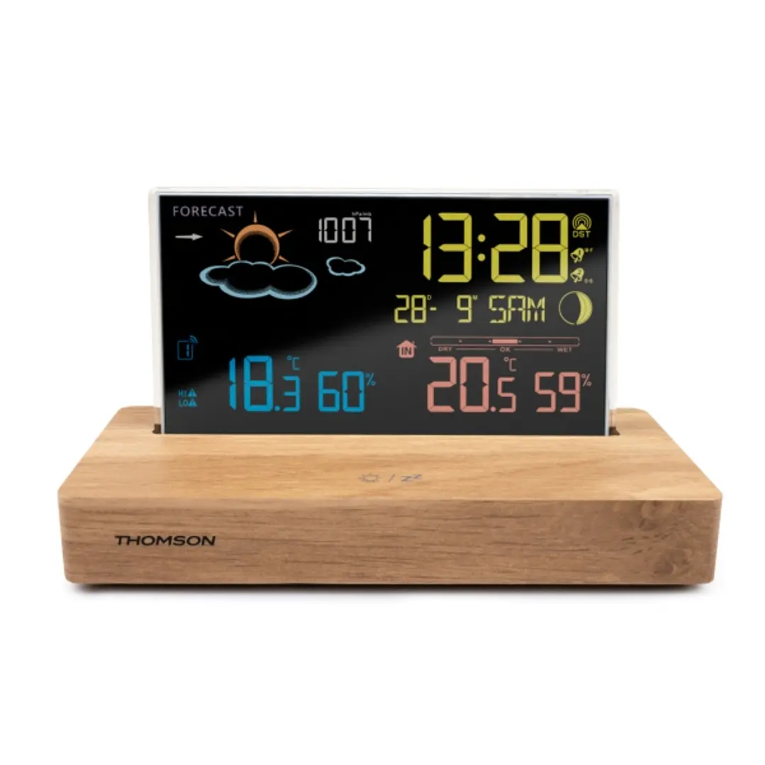 Thomson CT610 Estacion Meteorologica - Reloj Despertador - Color Madera/Negro 1