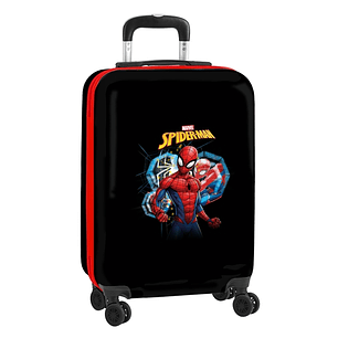 Safta Spider-Man Hero Maleta Trolley de Cabina 20 - Cierre con Candado - Interior con Bolsillo - Cintas Elasticas - Ruedas Giratorias - Asa Extensibl