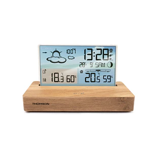 Thomson CT600 Estacion Meteorologica - Reloj Despertador - Color Madera/Blanco