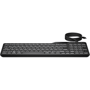 HP 405 Teclado USB Retroiluminado - 12 Teclas Programables - Retroiluminacion LED Blanca con 3 Niveles - Teclas Silenciosas de Perfil Bajo - Inclinaci