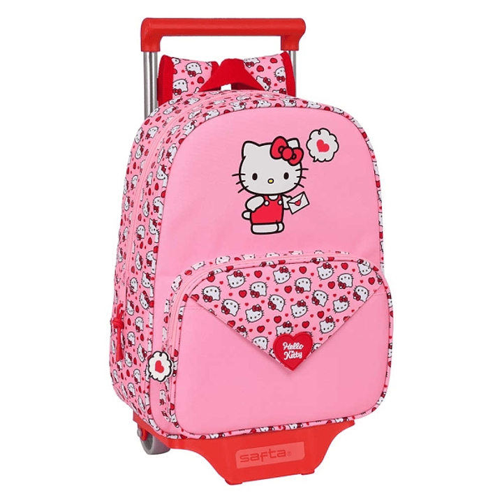 Safta Hello Kitty Mochila con Carro - Portabotellas - Hombreras Acolchadas - Mochila Extraible - Carro Resistente - Asa Superior - 10L - 260x110x340mm 1