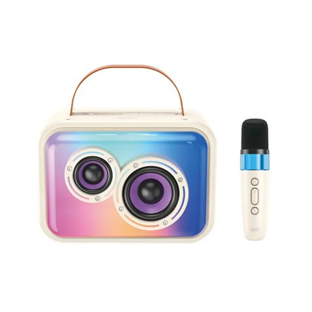 XO F54 Altavoz Karaoke - Bluetooth 5.3 - 20W - Funcion TWS - Microfono Inalambrico - Bateria 1800mah - Color Blanco 1