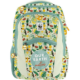 Dohe WWF Tropic Mochila Escolar - Compartimento Principal con Bolsillo Acolchado - Bolsillos Laterales para Bebidas - Espalda Acolchada - Doble Asa Su