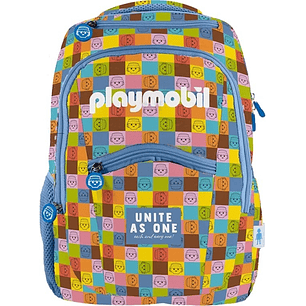 Dohe Playmobil Unite As One Mochila Escolar - Compartimento Principal con Bolsillo Acolchado - Bolsillos Laterales para Bebidas - Espalda Acolchada - 