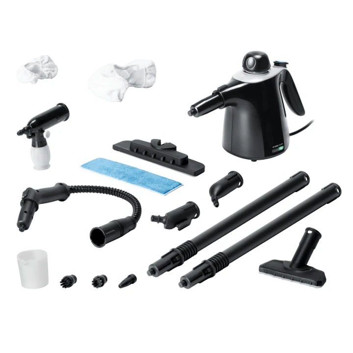 Cecotec HydroSteam 1040 Active and Soap Limpiador a Vapor - 1100W - 40g/min de Vapor - Presion 3.5bar - Deposito de 450ml - Incluye Accesorios - Radio 1