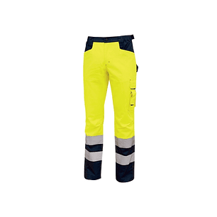 Upower Beacon Pantalon de Trabajo con Bolsillos Multifuncionales - Talla XL - Cierre de Seguridad, Cintura Porta Martillo, Rodillas Preformadas, Rayas
