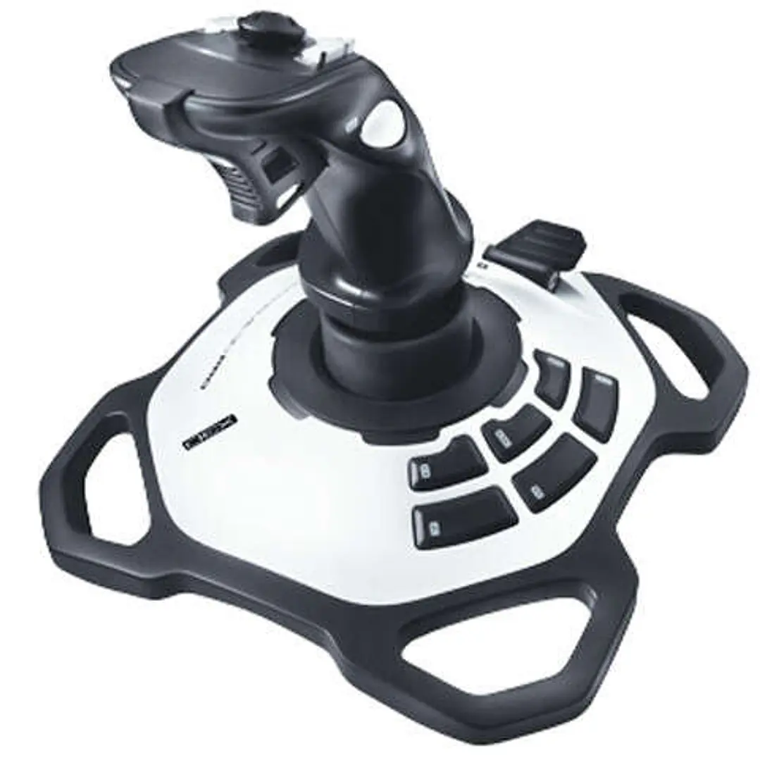 Logitech Extreme 3D Pro Joystick USB - 12 Botones Programables - Disparador Rapido - Ergonomico - Base Solida y Estable - Color Blanco/Negro 1