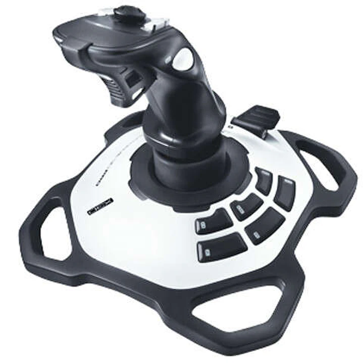 Logitech Extreme 3D Pro Joystick USB - 12 Botones Programables - Disparador Rapido - Ergonomico - Base Solida y Estable - Color Blanco/Negro 1