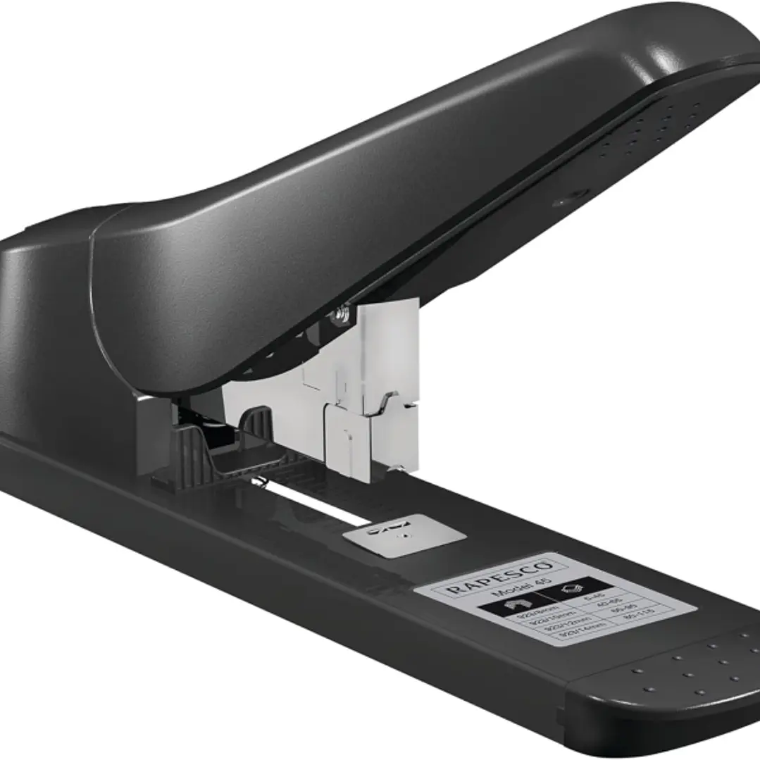 Rapesco 1063 AV-45 Grapadora de Gruesos - Capacidad para 115 Hojas - Grapado Cerrado - Carga Trasera - Color Negro 1