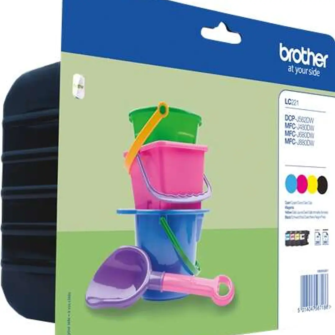 Brother LC221 Pack de 4 Cartuchos de Tinta Originales - LC221VALBP 1