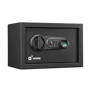 Cromad Caja Fuerte Electronica - Alto Nivel de Seguridad - De 4 a 8 Digitos - Huella Dactilar - Bisagras Ocultas - Incluye Llave de Emergencia - 200x3