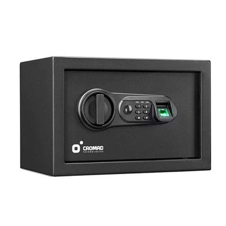 Cromad Caja Fuerte Electronica - Alto Nivel de Seguridad - De 4 a 8 Digitos - Huella Dactilar - Bisagras Ocultas - Incluye Llave de Emergencia - 200x3 1