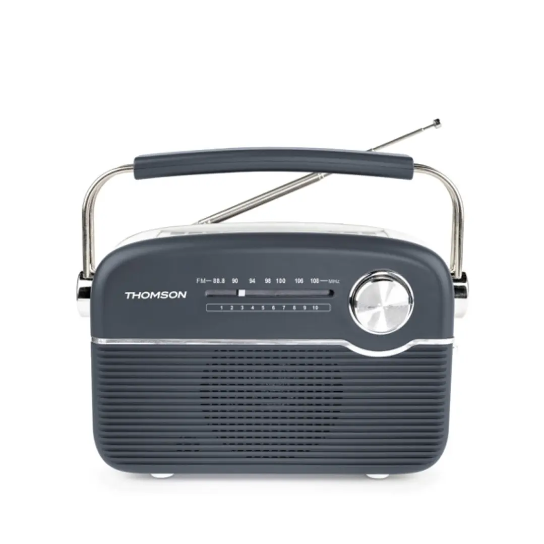 Thomson Radio Solar Portatil Retro RTS450BT - FM - Carga por Energia Solar o USB-C - Antena Telescopica - Bluetooth - Color Negro 1