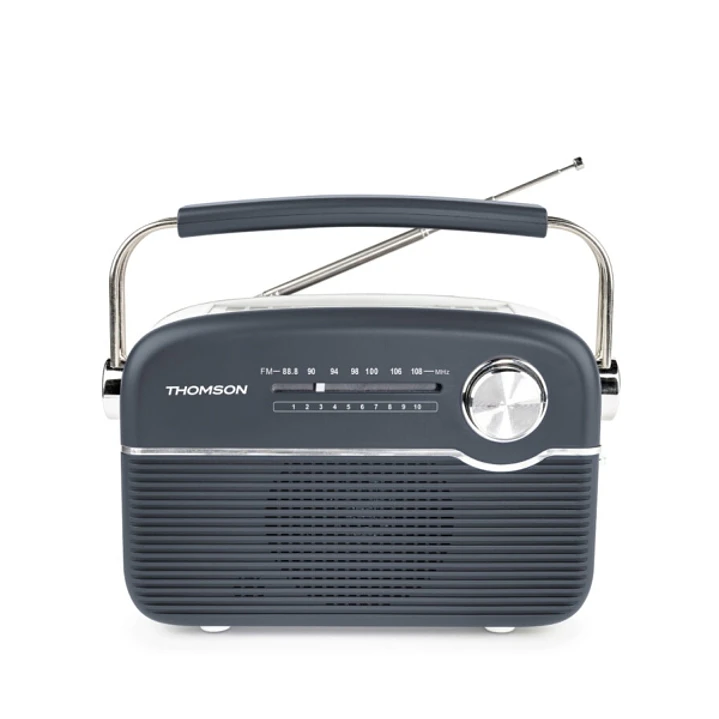 Thomson Radio Solar Portatil Retro RTS450BT - FM - Carga por Energia Solar o USB-C - Antena Telescopica - Bluetooth - Color Negro 1