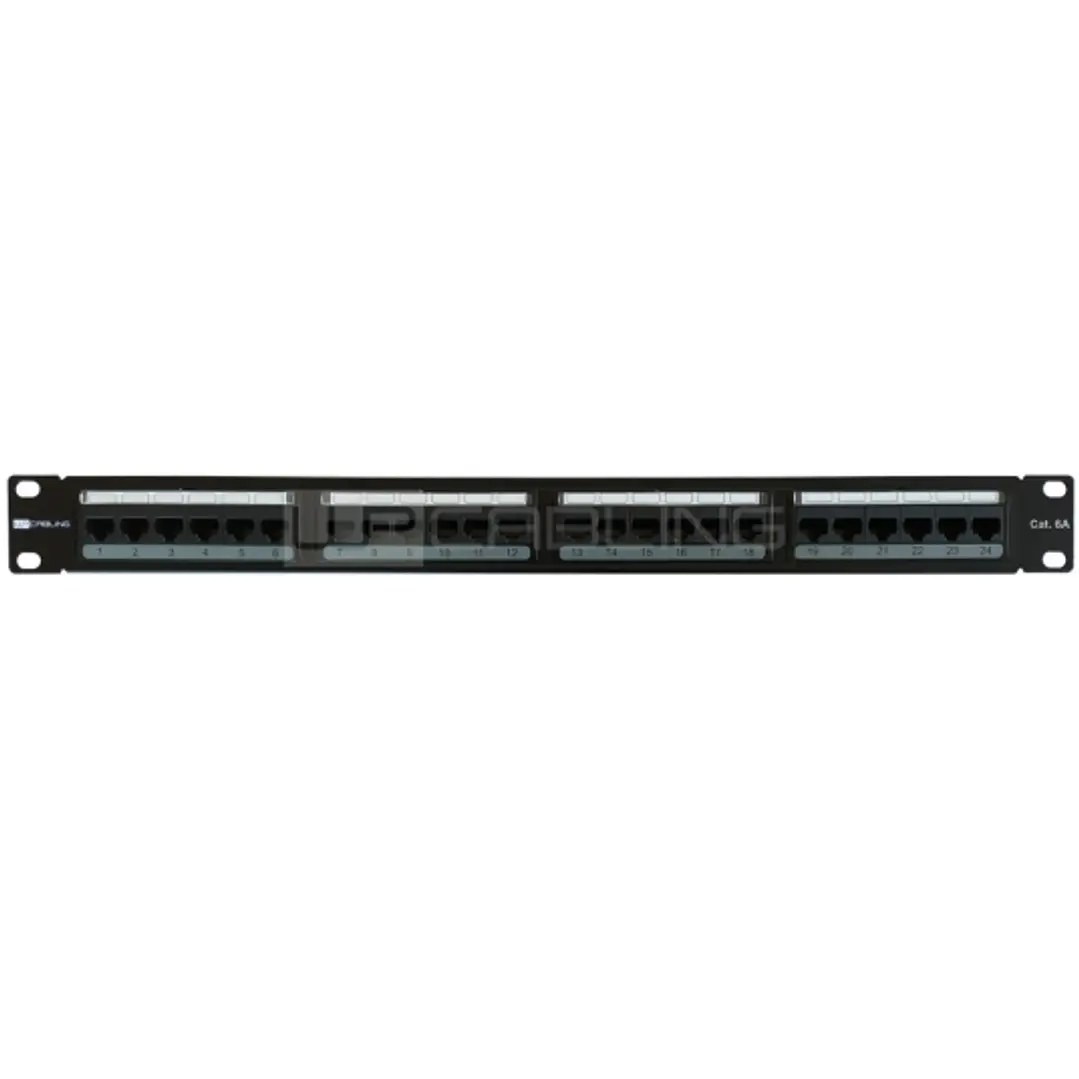 WP Patch Panel de 24 Puertos RJ45 CAT6A UTP - 1U IDC - Color Negro 1