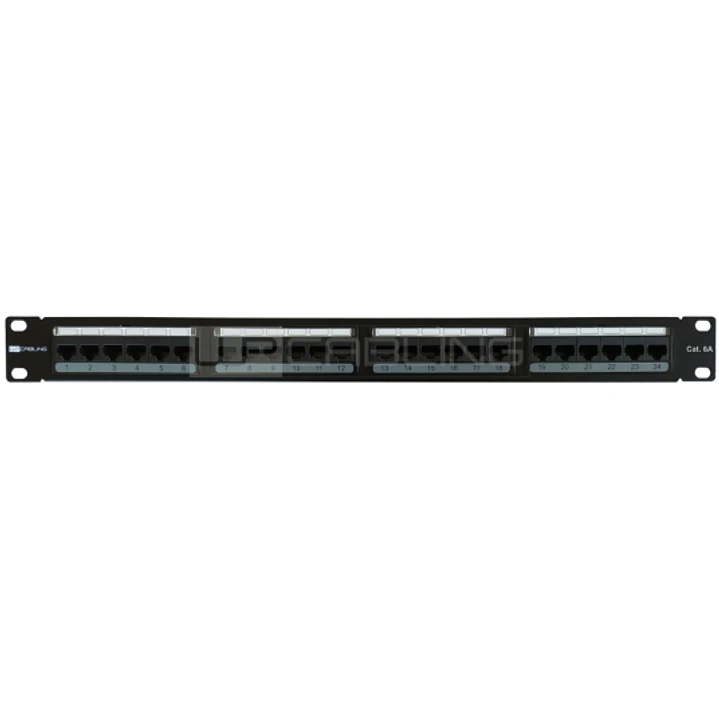 WP Patch Panel de 24 Puertos RJ45 CAT6A UTP - 1U IDC - Color Negro 1
