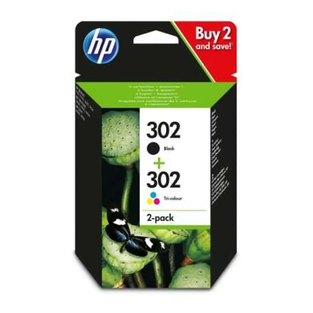 HP 302 Negro + Color Pack de 2 Cartuchos de Tinta Originales - X4D37AE 1