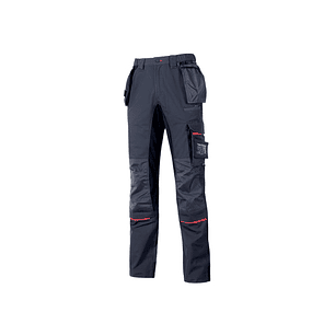 Upower Race Pantalon de Alta Calidad - Talla 58 - Multiples Bolsillos Desmontables, Refuerzos en Cordura, Paneles Elasticos, Proteccion DPI1, Detalles