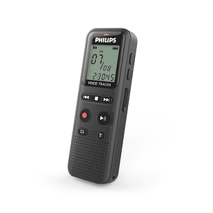 Philips VoiceTracer DVT1160 Grabadora de Voz Digital - 8GB - Grabacion Activada por Voz - Tiempo y Fecha Integrados - Pantalla LCD 1.29 - Conexion US