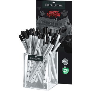 Faber-Castell Expositor con 36 Lapices de Grafito HB Diseño Halloween - Mina Resistente a la Rotura - Cuerpo Decorado con Calaveras y Fantasmas