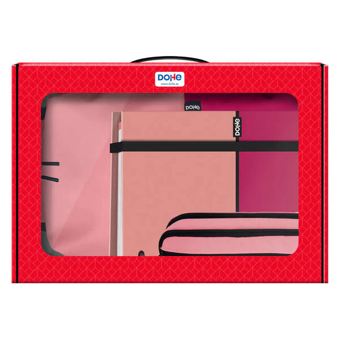 Dohe Pack Mochila, Carpeta y Portatodo Duo - Maletin Regalo 365x515x105mm - Carpeta A4 Recambio - Mochila 3 Compartimentos Grande - Portatodo Triple 1