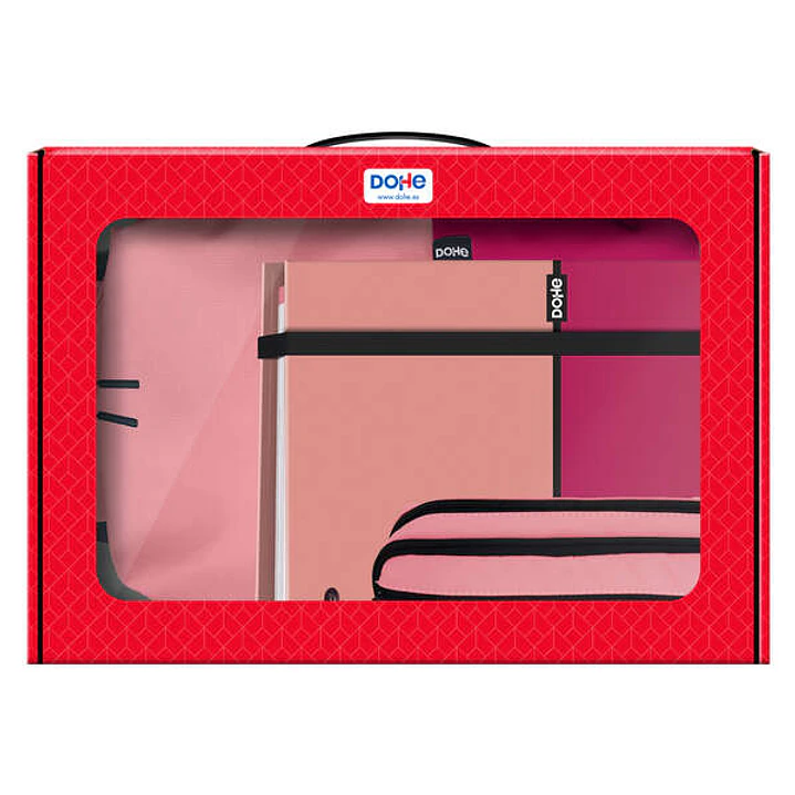 Dohe Pack Mochila, Carpeta y Portatodo Duo - Maletin Regalo 365x515x105mm - Carpeta A4 Recambio - Mochila 3 Compartimentos Grande - Portatodo Triple 1