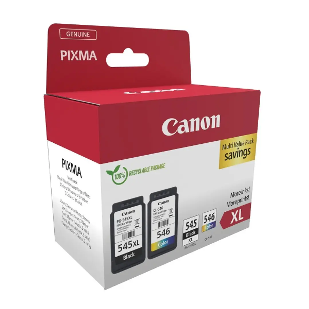 Canon PG545XL Negro + CL546 Color Pack de 2 Cartuchos de Tinta Originales  - 8286B010 1
