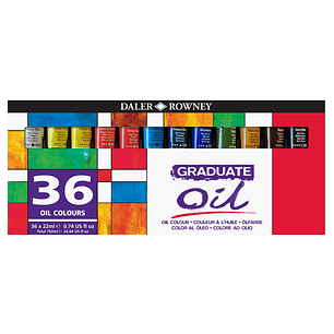 Daler Rowney Graduate Pack de 36 Pinturas al Oleo - Tubos de Aluminio - 22ml - Colores Surtidos