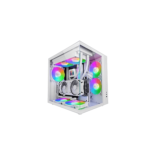 Mars Gaming MCV-ONE Caja Torre ATX - Ventilador de 120mm FRGB Integrado - Cristal Templado Curvo Continuo - Doble Camara - 7 Ranuras de Expansion - 34