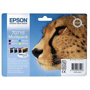 Epson T0715 Pack de 4 Cartuchos de Tinta Originales - C13T07154012
