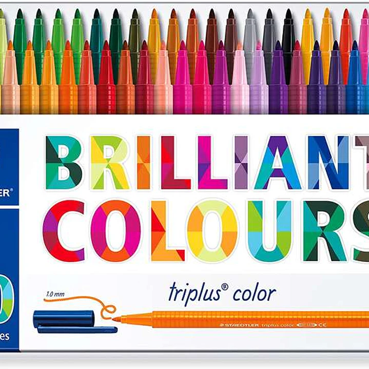Staedtler Triplus Color 323 Pack de 50 Rotuladores de Punta Fina - Trazo 1mm Aprox - Tinta Base de Agua - Colores Surtidos 1