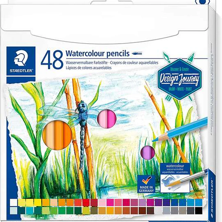 Staedtler 146 10C Pack de 48 Lapices de Colores Acuarelables - Resistentes a la Rotura - Colores Surtidos 1
