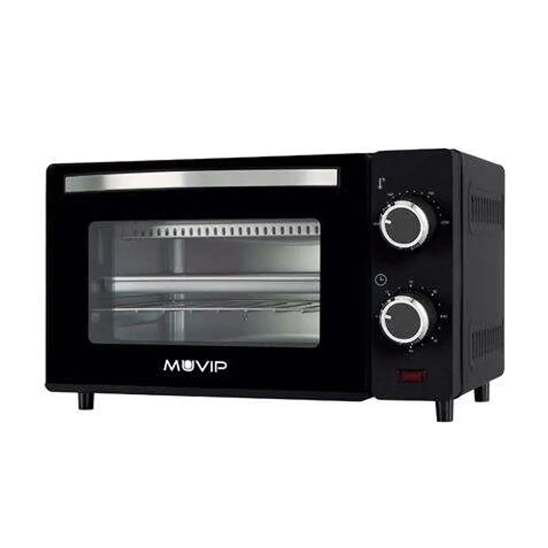 Muvip Horno de Sobremesa 650W 10L - Regulador de Temperatura 100º - 230º - Puerta de Cristal Templado - Cuerpo de Acero Inoxidable 1