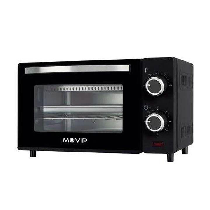 Muvip Horno de Sobremesa 650W 10L - Regulador de Temperatura 100º - 230º - Puerta de Cristal Templado - Cuerpo de Acero Inoxidable 1