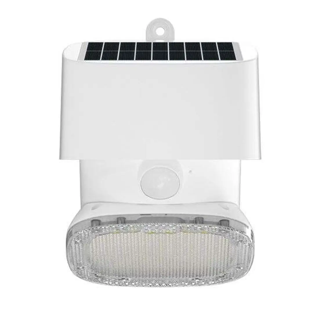 Elbat Foco Solar 2000LM - Luz Fria 6000K - Regulacion Vertical y Horizontal - Panel Solar 1W - IP65 - Color Blanco 1