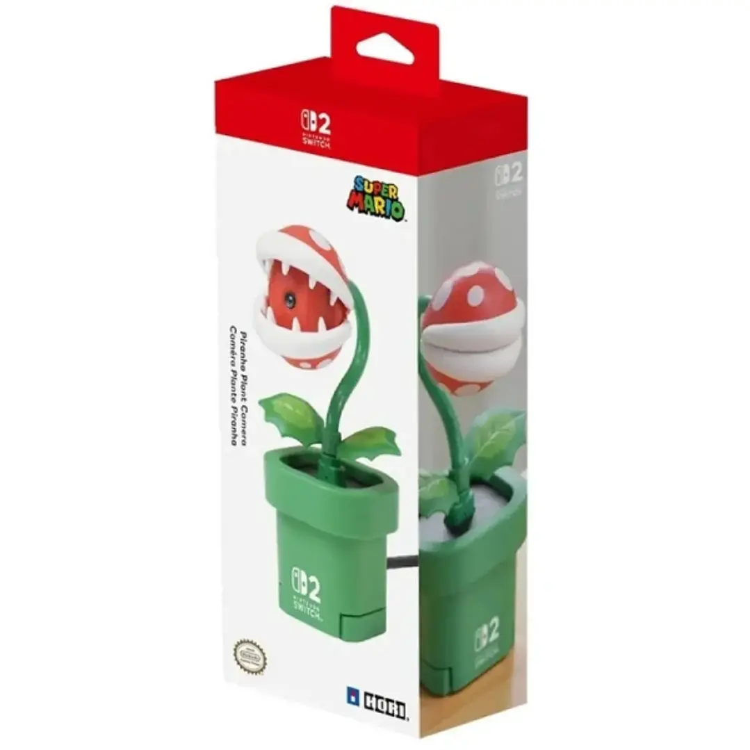Nintendo Piranha Plant Camara Web para Consola Nintendo Switch 2 - Conexion USB-C - Gran Angular - Lente Ajustable - Obturador de Privacidad - Reconoc 1