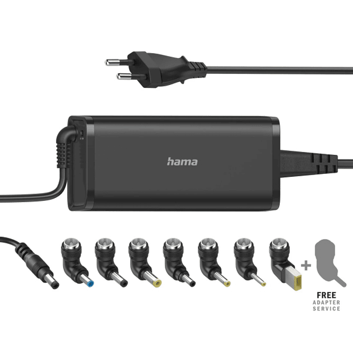 Hama Essential Fuente de Alimentacion Universal para Portatil - Potencia 90W - Voltaje 15-19V - Cable de Entrada 1.2m - Cable de Salida 0.95m - Color  1