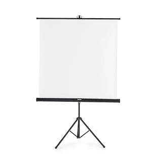 Hama Pantalla Proyector con Tripode - Cuerpo Metalico - PVC - Formato 1:1 - Mecanismo de Resorte - 380 Micras de Grosor - 125x125cm - Color Blanco