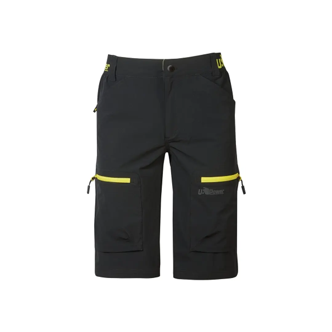 Upower Ares Bermudas de Trabajo con Corte Jogging - Talla S - Tejido U-4 Way Stretch, Multibolsillos con Cremallera y Velcro, Proteccion Lumbar, Cinta 1