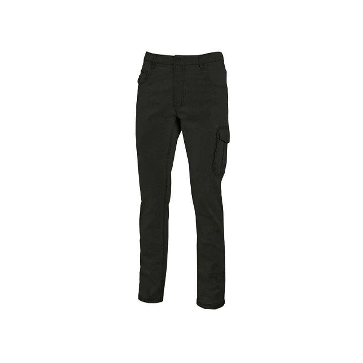 Upower Jam Pantalon Vaquero Elastico - Talla XL - Ajuste Slim Fit, 5 Bolsillos, Bolsillo Lateral Grande, Proteccion DPI1 - Color Negro Carbon 1
