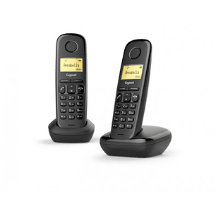 Gigaset A270 Duo Telefono Inalambrico Dect + 1 Supletorio - Identificador de Llamadas - Manos Libres - Control de Volumen - Color Negro