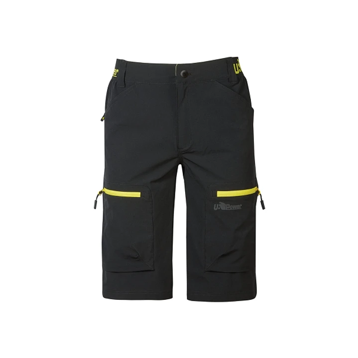 Upower Ares Bermudas de Trabajo con Corte Jogging - Talla L - Tejido U-4 Way Stretch, Multibolsillos con Cremallera y Velcro, Proteccion Lumbar, Cinta 1
