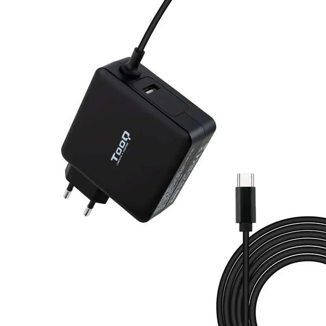 Tooq Cargador Universal para Portatil 90W USB-C - Compatible con PD - Cable de 1.80m 1