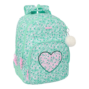 Safta Cuore Mochila con 2 Compartimentos - Antirozaduras - Adaptable a Carro - Bolsillo Frontal - Portabotellas - Tirador Doble - Hombreras Ergonomica