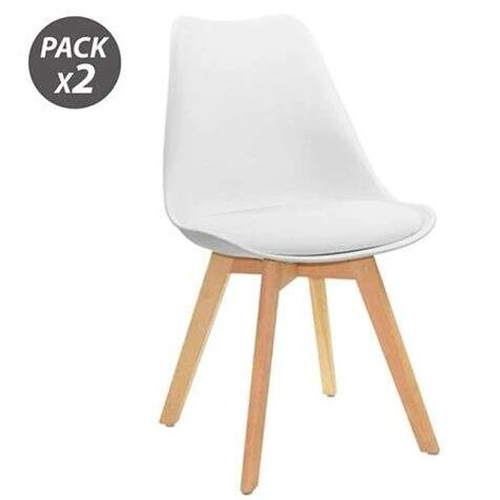 Muvip Design D200 Pack de 2 Sillas Multifuncionales - Asiento Acolchado - Patas de Madera - Uso en Interior - Ideal para Sala de Espera, Comedor, Coci 1