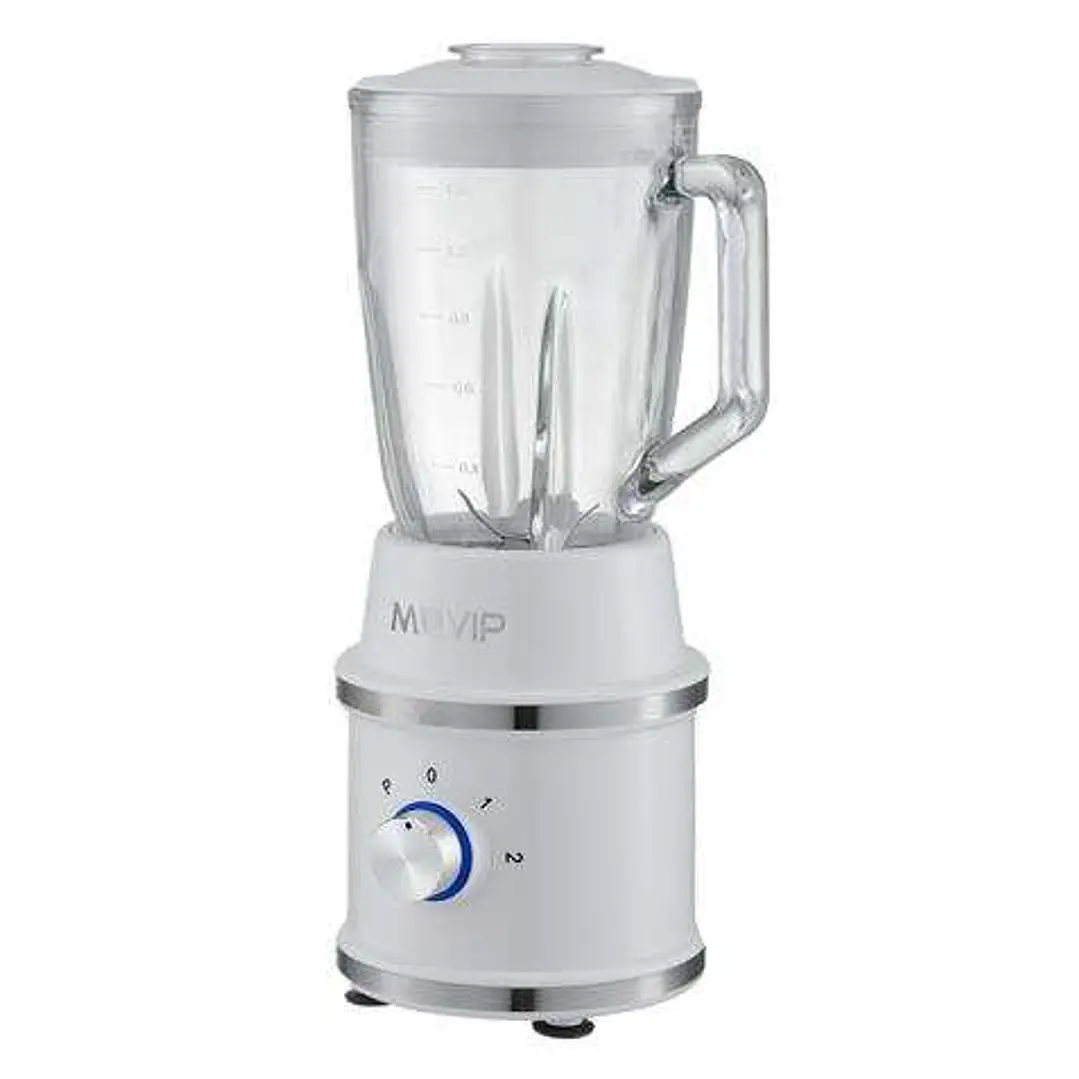 Muvip Desing White Batidora de Vaso 1300W 1.5L - 2 Velocidades - Chuchillas de Acero Inoxidable - Funcion Pica Hielo - Bloqueo de Seguridad 1