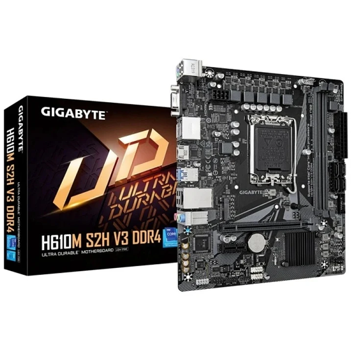 Gigabyte H610M S2H V3 Placa Base Intel1700 2x DDR4 - M.2, SATA, PCIe4.0 - HDMI, DisplayPort, VGA, RJ-45, USB 3.2 - MicroATX 1